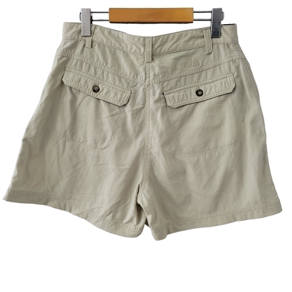 NORTH Face Y2K Shorts Khaki Hi-Waist Hike Athleisure Nylon Size 12 - Picture 2 of 7